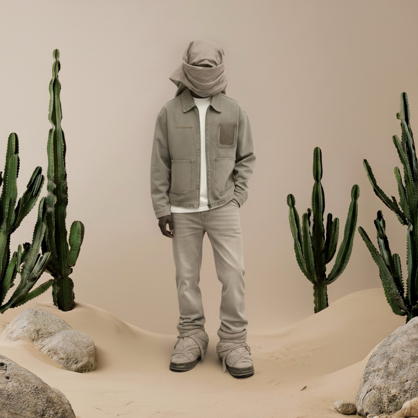 Beige Denim Jacket