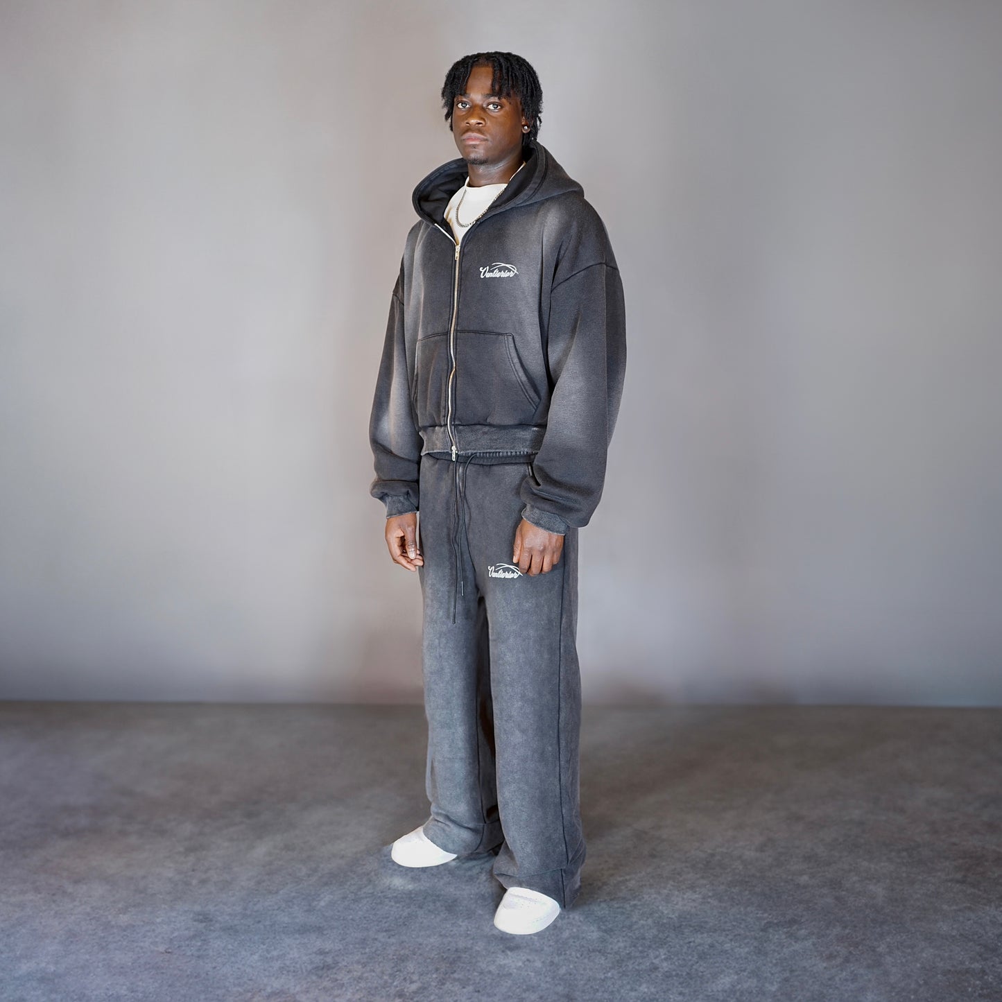 Washed Boxy Zip-Up Hoodie