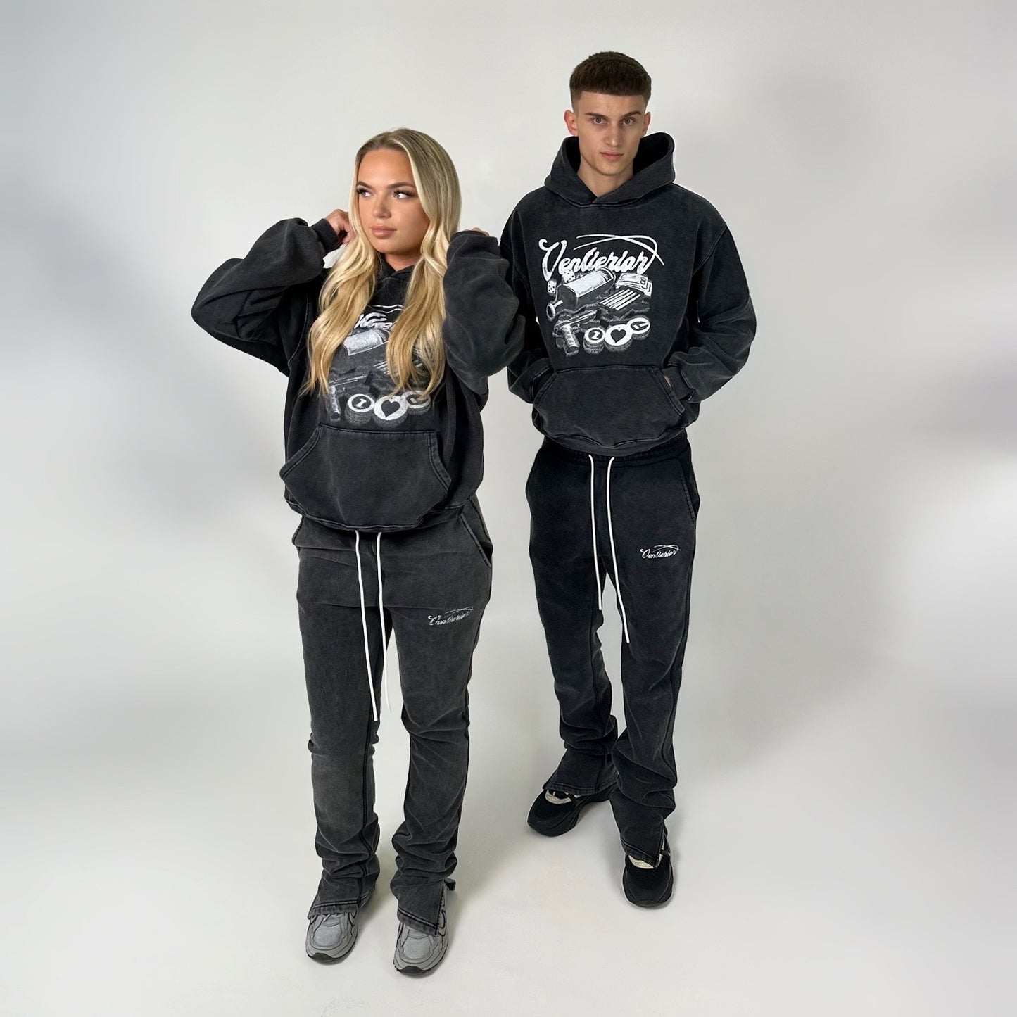 Washed Split Hem Joggers